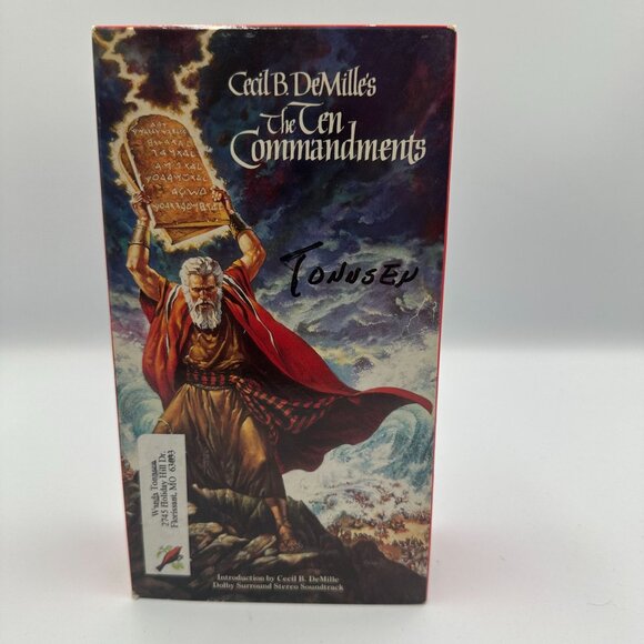 Cecil B. DeMilles The Ten Commandments VHS 1990 Charlton Heston Epic/Hi-Fi Stere - Picture 1 of 3